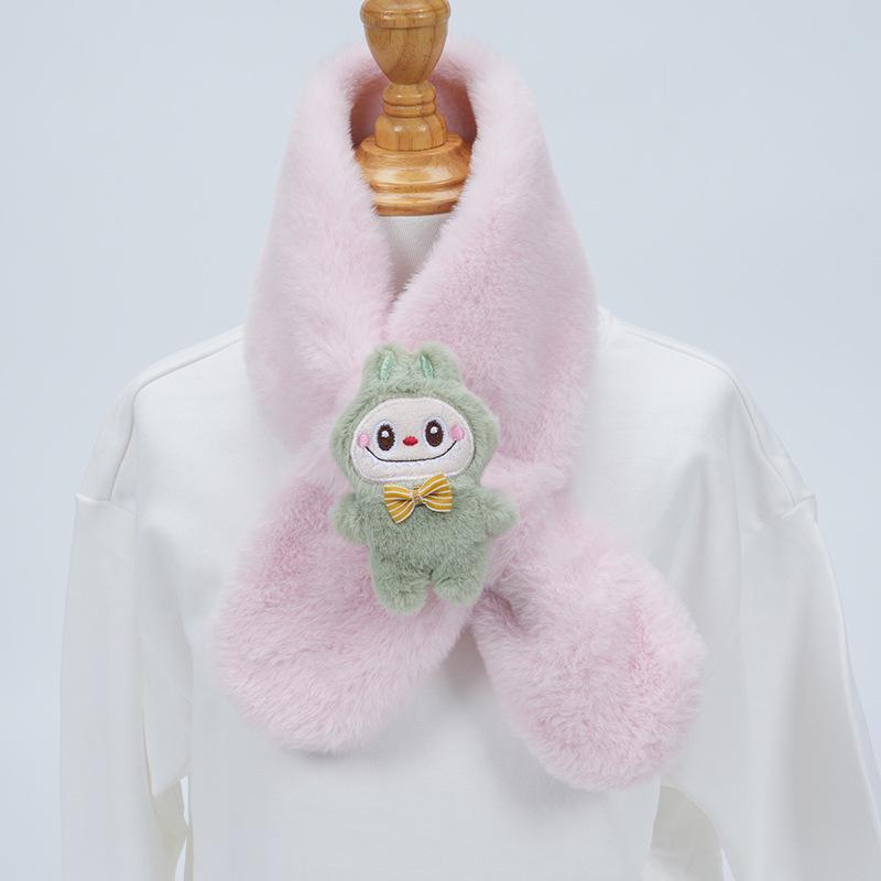 Plüsch-Winter-Schal im koreanischen Stil, Süßer und warmer Nackenschutz für Mädchen und Schülerinnen