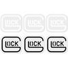 6 Pack Glock Pistol Vinyl Decal Stickers and Decals for Car, Truck, Locker, Mailbox, Fridge, Water Bottle, Flask, Laptop