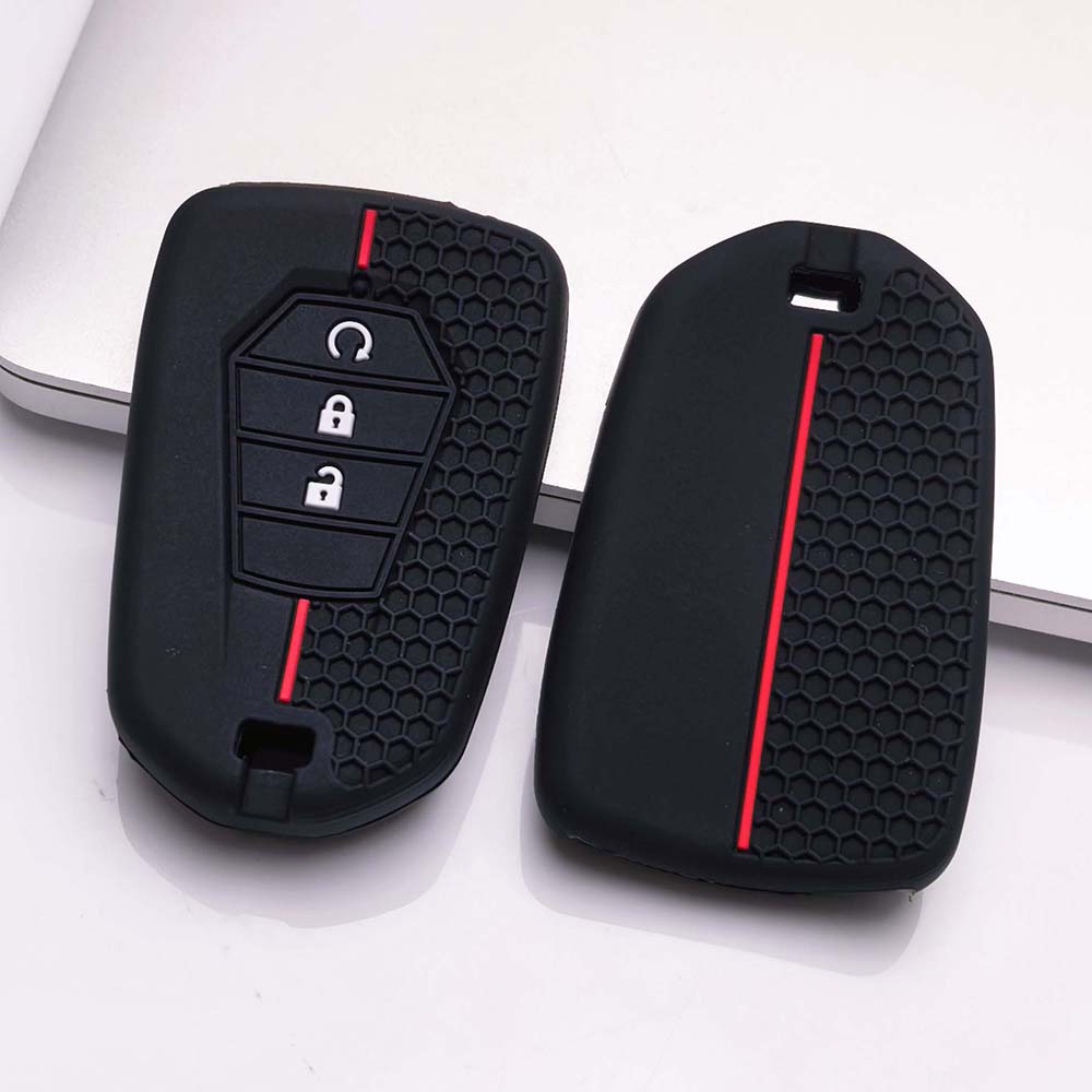 Key Fob Cover for Isuzu D-MAX MU-X Soft Silicone Protective Case Scratch Resistant Shockproof Anti-Dust Durable Key Holder Soft Grip Texture