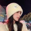 Herbst- und Wintermützen Damenmode Etikettierung Strickwollmützen Winter warm großer Kopfumfang Ohrenmützen