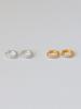 Lucore Silver 925 Two-Line Cubic One-Touch Ring Earrings