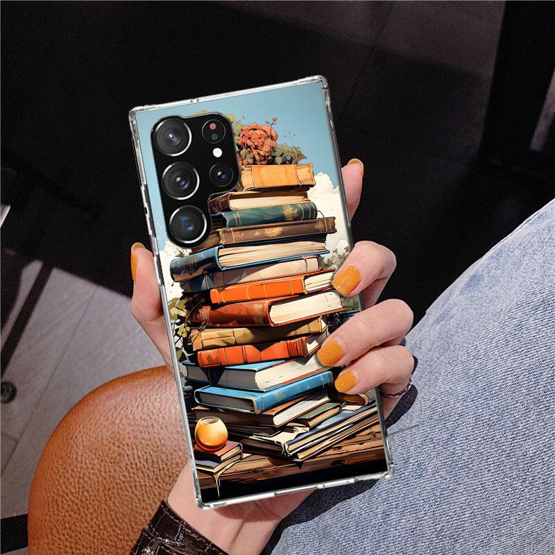 Bücher lesen Illustration Lesen Handyhülle für Samsung Galaxy S26 S25 Edge S23 S24 Ultra S22 Plus S21 S20 FE Einzigartige Hülle Weich C