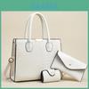 Fashion Solid Color Crocodile Texture Women Casual Shoulder Bag Three Piece Set For Daily Use And Office Commuting