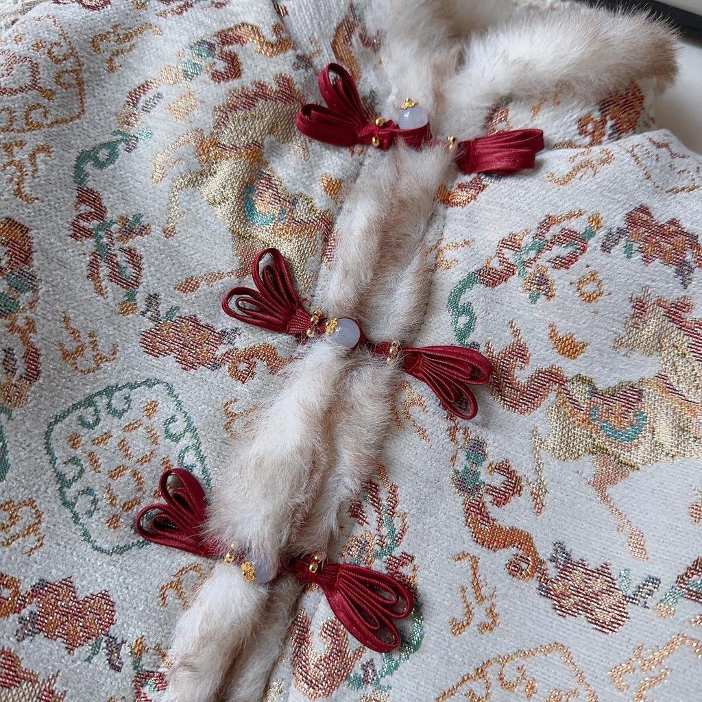 Girls' Winter Chinese Style Suit: New Arrival Thickened Jacket & Trousers Two-Piece Set