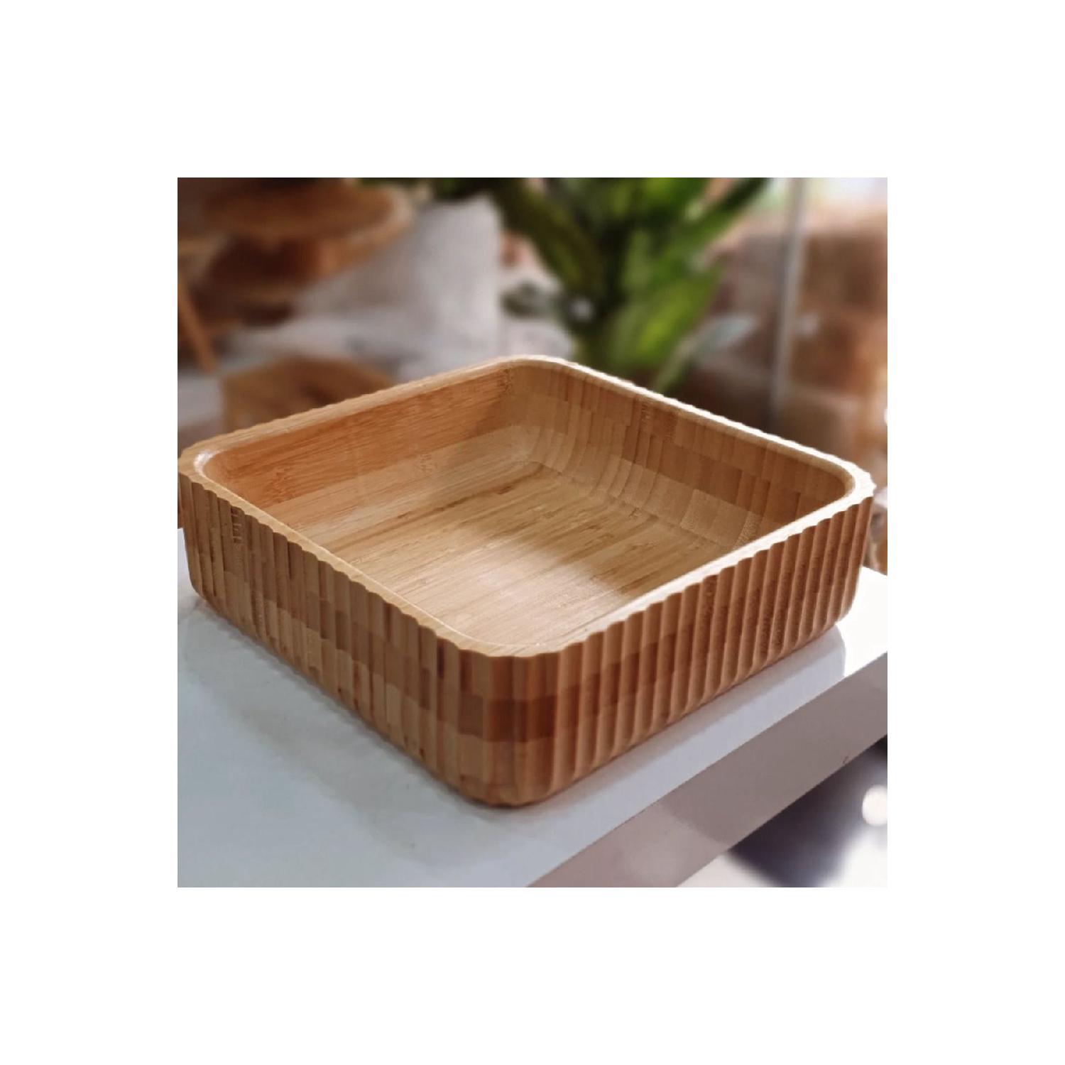 

Bamboo Striped Large Boy Bowl - 23 Cm | Fruit, Bread, Salad And Appetizer Bowl коричневий