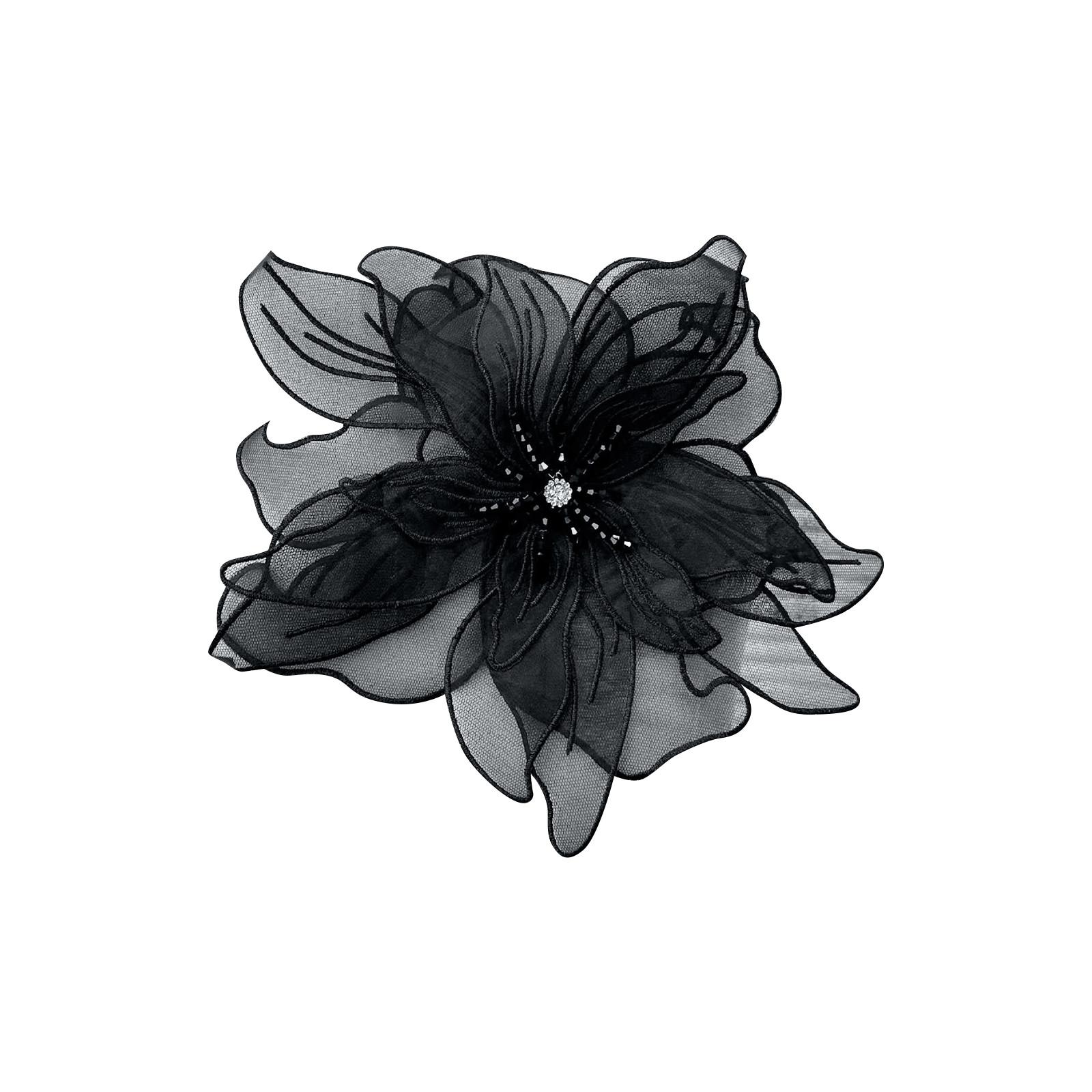 

Трехмерная сетка Цветок Женский дизайн Чувство Нерегулярная лента Лист Грудь Цветок Пара One Size чёрный