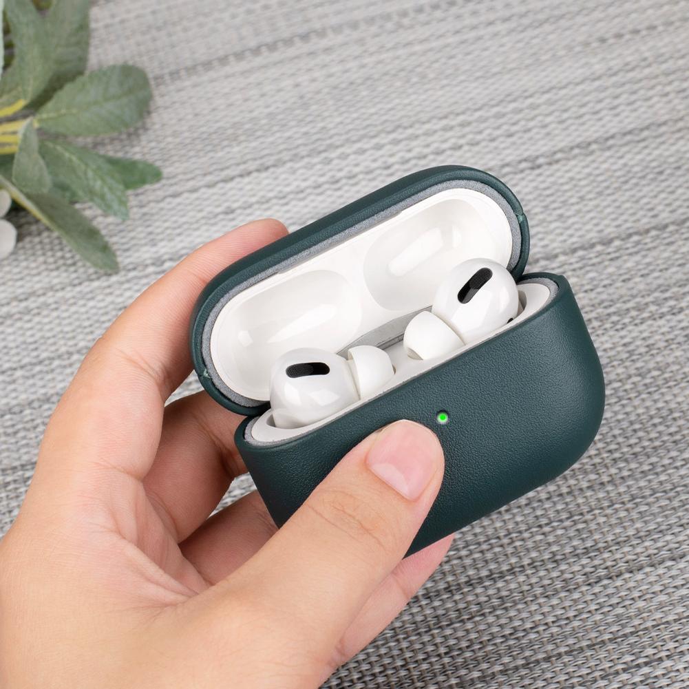 Genuine Leather Case for AirPods Pro 3 Full Protective Cover Scratch Resistant Lining Wireless Charging Compatible