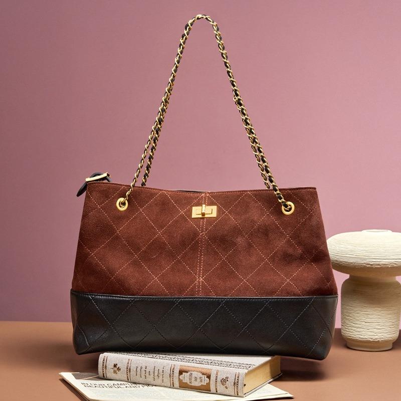 Kette Tragbar Pendler Premium Umhängetasche Große Kapazität Wildleder Neue Damen Crossbody Ledereimer Tasche