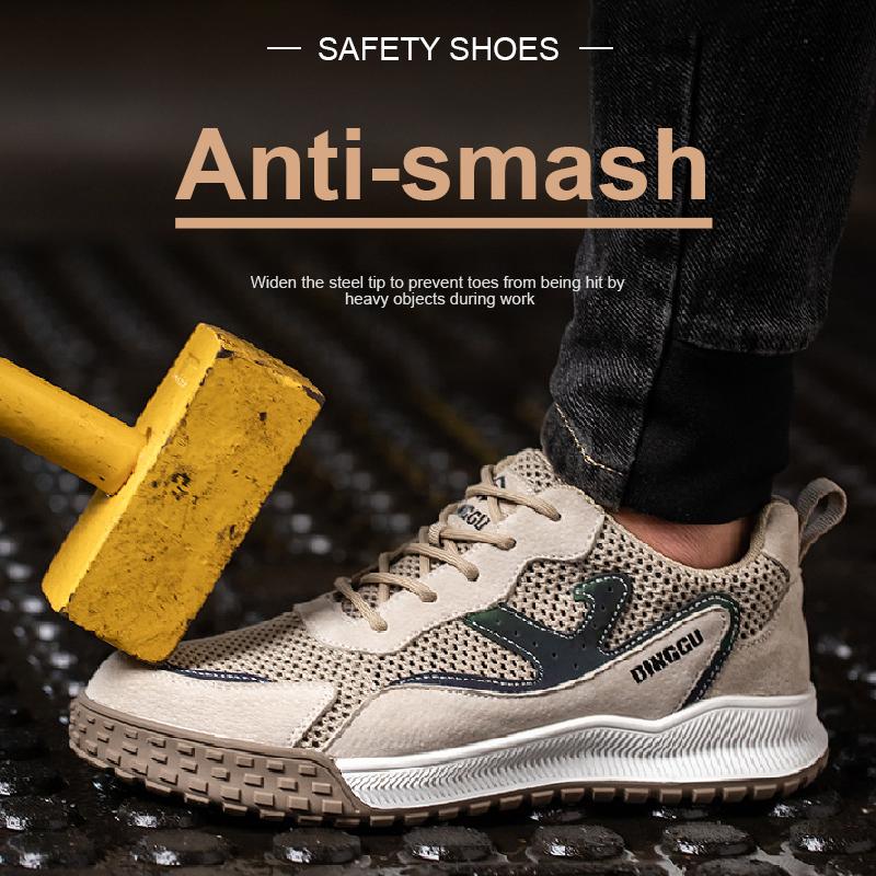 Breathable Work Shoes For Men Women Safety Shoes Puncture-Proof Lightweight Work Sneakers Men Steel Toe Shoes Safety Footwear