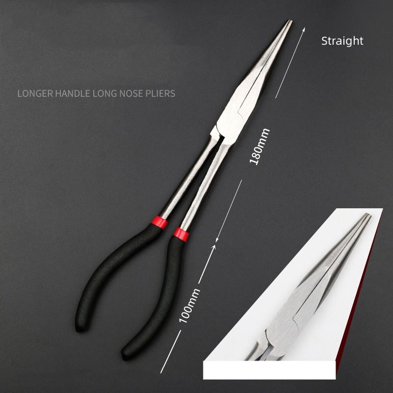 1pc 11-inch  Long Nose Pliers with Curved and Straight Tips - Ideal for Industrial, DIY Applications and Car Repair