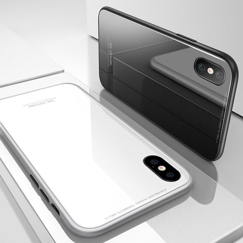 Flip Case Magnetic For Iphone X 8 7 Plus Clear Tempered Glass Film Phone Cases