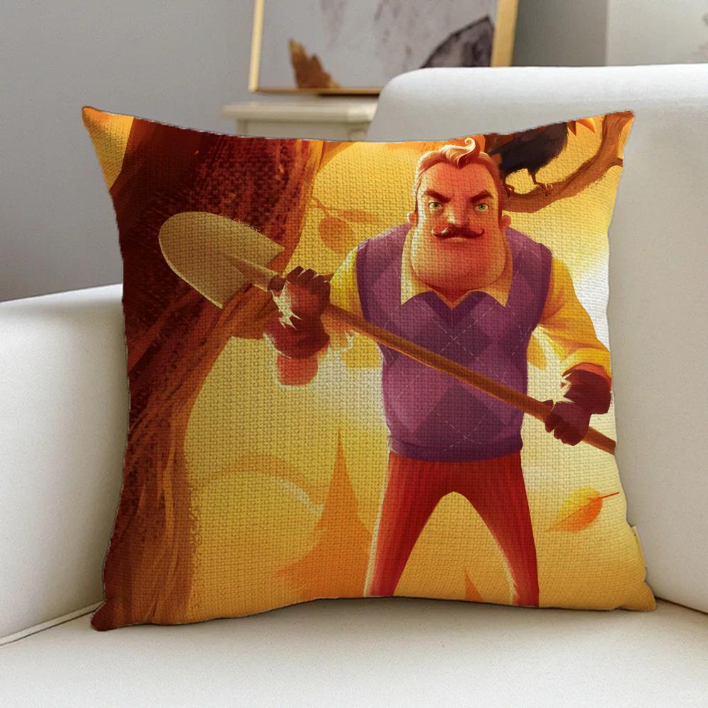 P-Hello Neighbor 2 Kissenbezug Natürliches Leinen Kissenbezug-Set, All-In-One Dekoration Für Sofa, Schlafzimmer & Stuhl
