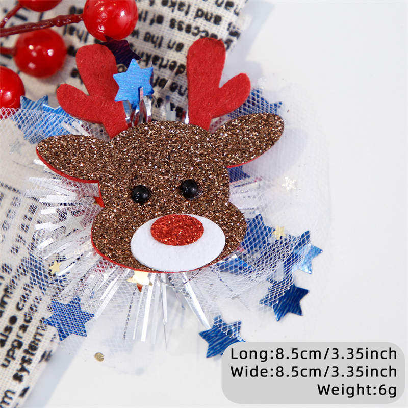 Christmas Hairpin Duckbill Clip Party Decor Elk Snowman Christmas Headdress Children's