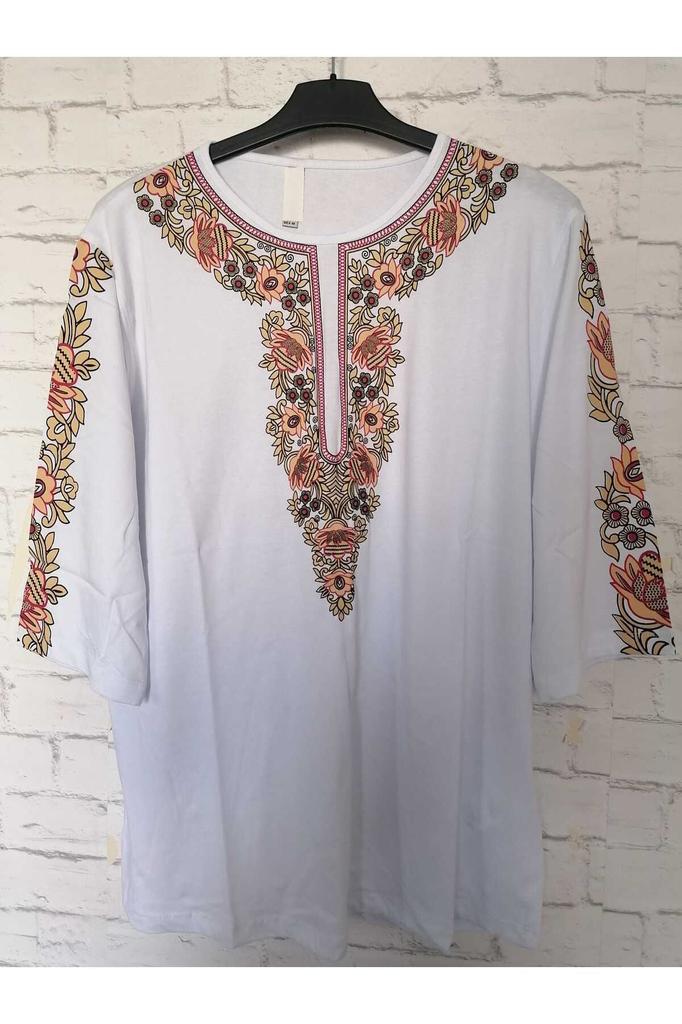 Damenbluse in großer Größe, perfekt für den Sommer, gekämmte Baumwolle, bequeme Bluse