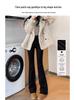 Women's Fleece-Lined High-Waisted Black Flared Denim Pants - 2025 Autumn/Winter Trend