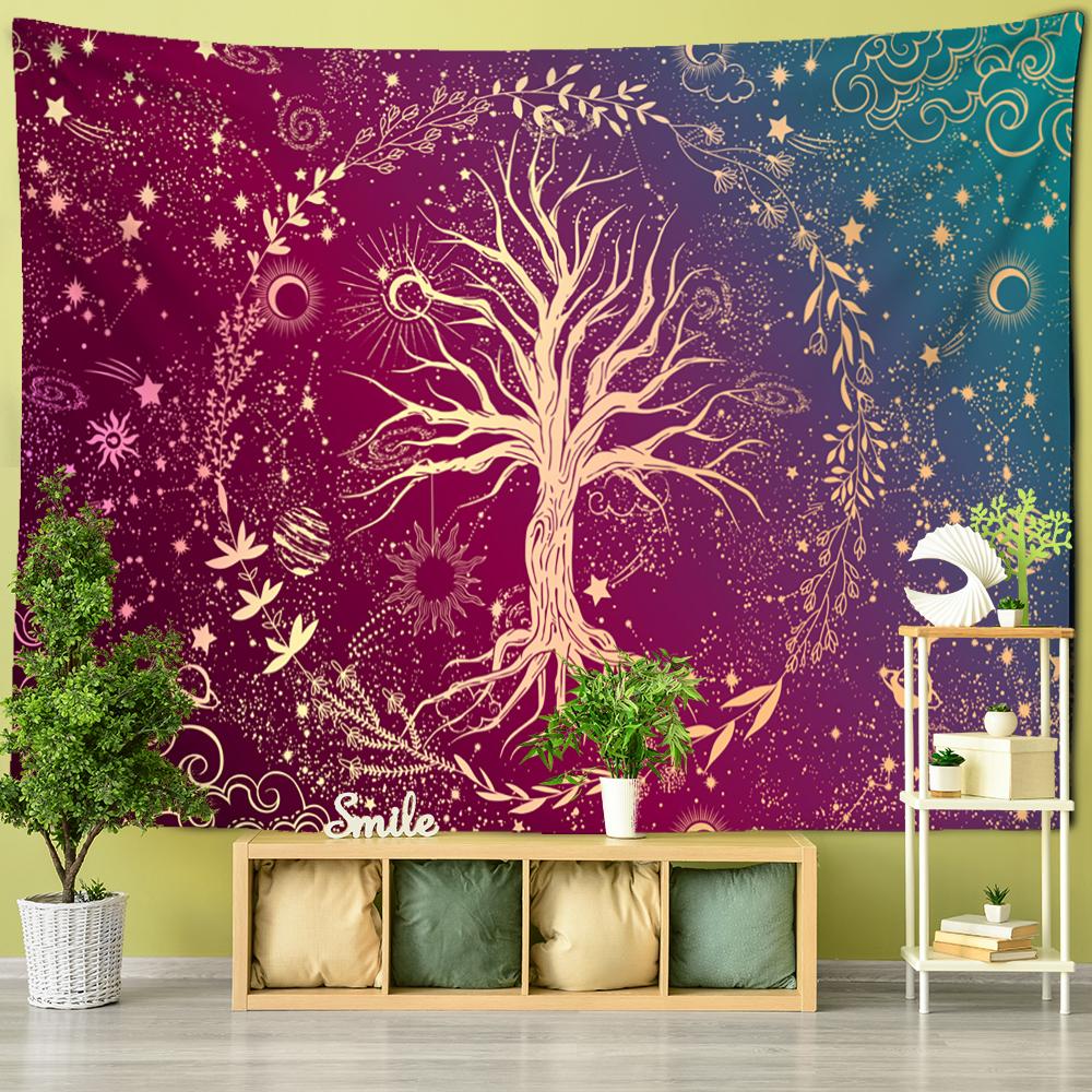 Tree Of Life Tapestry Wall Hanging Psychedelic Witchcraft Hippie Tapiz Bohemia TV Background Home Decor