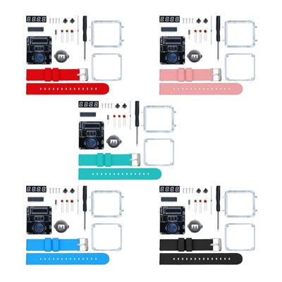 LED Digital Tube Display Electronic Watch Assembly Kit Craft Wrist Clock With Silicone Metal Plastic Parts