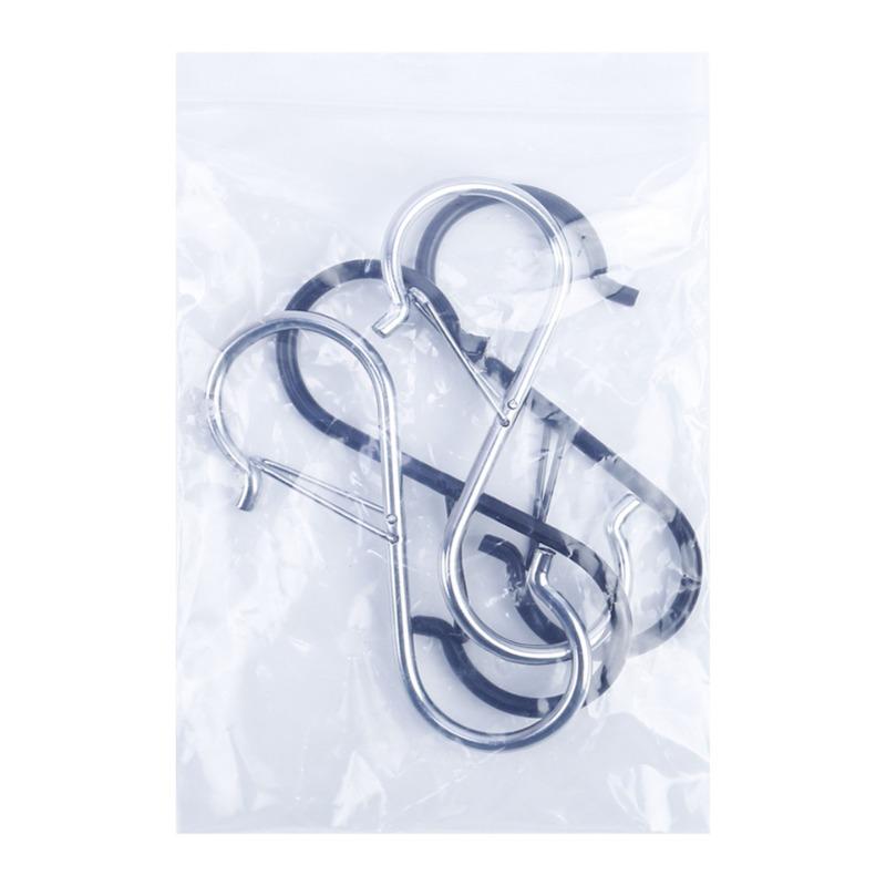 1pcs Windproof S-hook Metal Hook Without Drilling, Bathroom Anti-drop Storage S-shaped Spring Buckle Anti-disengagement Hook