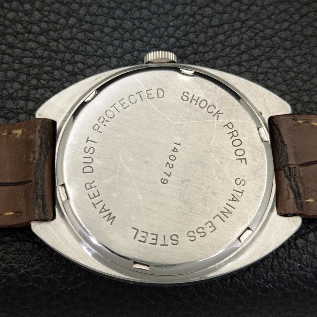 VINTAGE HMT HAND-WINDING INDIAN MENS BROWN COLOR DIAL WATCH A702801-1 R211-a702801