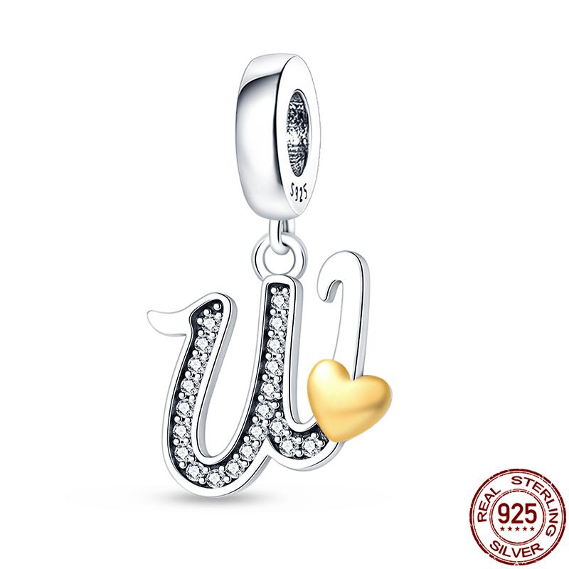 Novinka v kolekci Qikaola Originální náramky 26 písmen A-Z Měděné přívěsky Korálky Pro DIY Výrobu narozeninových šperků Dárky