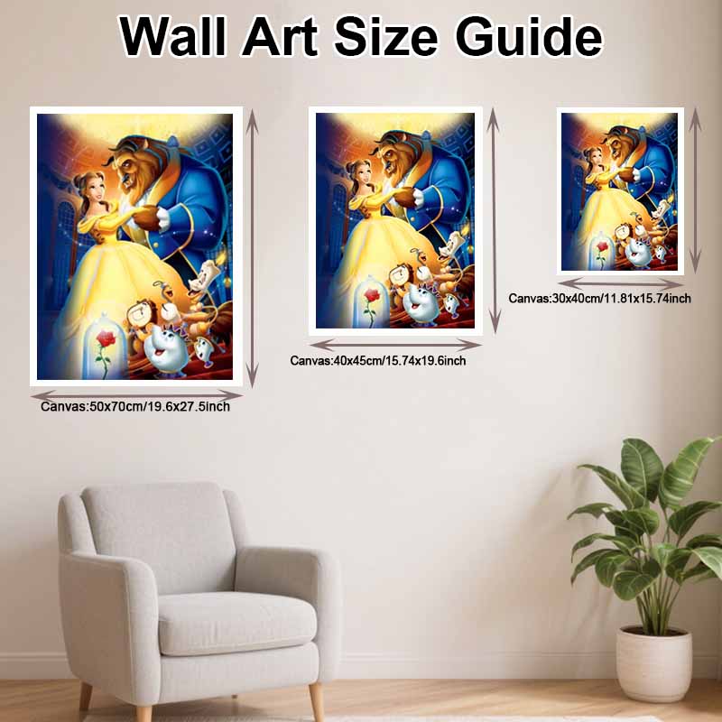Disney DIY diamond painting 5d Beauty and the Beast full of diamonds cross stitch diamond living room bedroom decoration painting