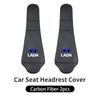 Car Seat Headrest Cover Leather Neck Pillow Protector Accessories For Lada Priora Sedan Sport Kalina Granta Vesta Niva Largus V