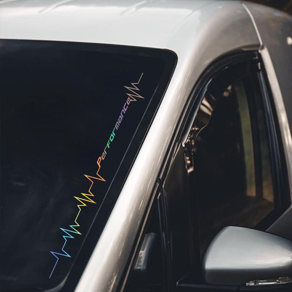 Reflective Performance Heartbeat Line Sticker Car Windshield Windscreen Bumper Hood Decor Decal Auto Car bodywork Decoraion