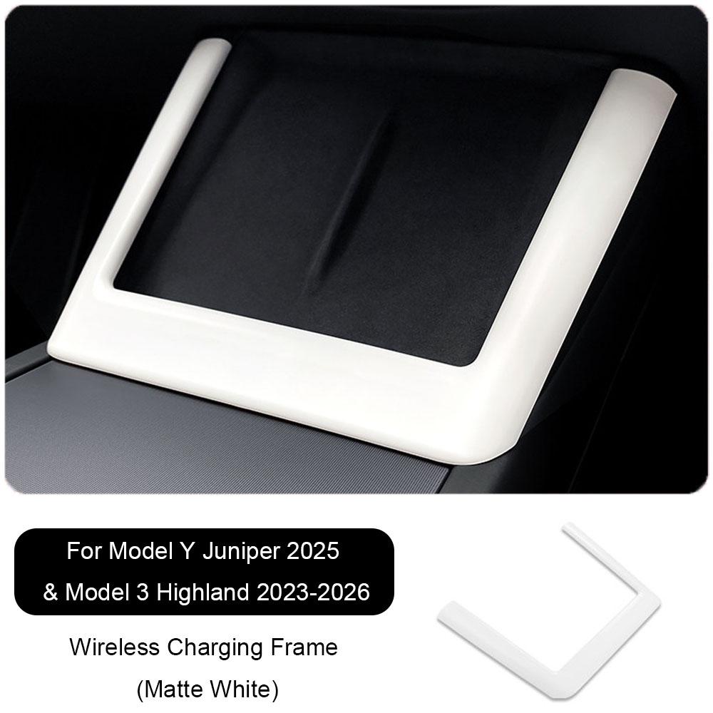 For Tesla Model Y Juniper 2025 Model 3 Highland Wireless Charging Silicone Pad Screen Protective Cover Protection Charging Frame