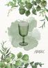 Wine Glass Wood Slice Pattern Arbre Green Design