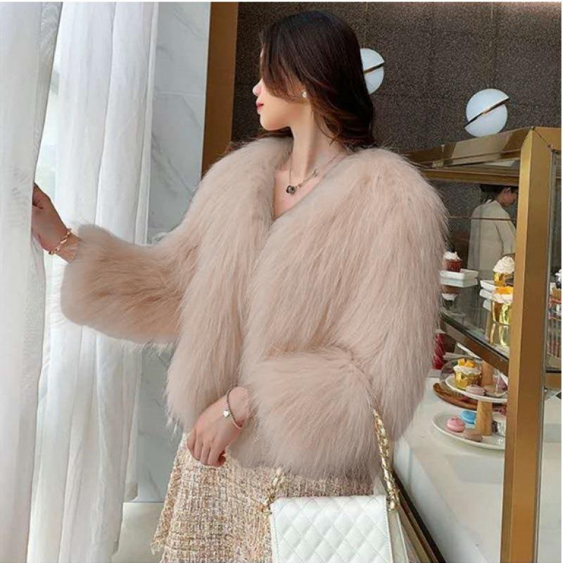 Light Fashion Fur Coat Women's Winter New Imitation Fox Hair Short Coat Women's Imitation Leather