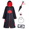 Set pláště Akatsuki s červenými mraky: Obsahuje plášť Naruto, prsten, doplňky čelenky - Ideální pro halloweenský kostým