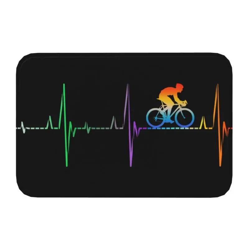 Fishing Heartbeat Doormat Anti-Slip Bathroom Kitchen Mat Toilet Floor Door Entrance Carpet Rug