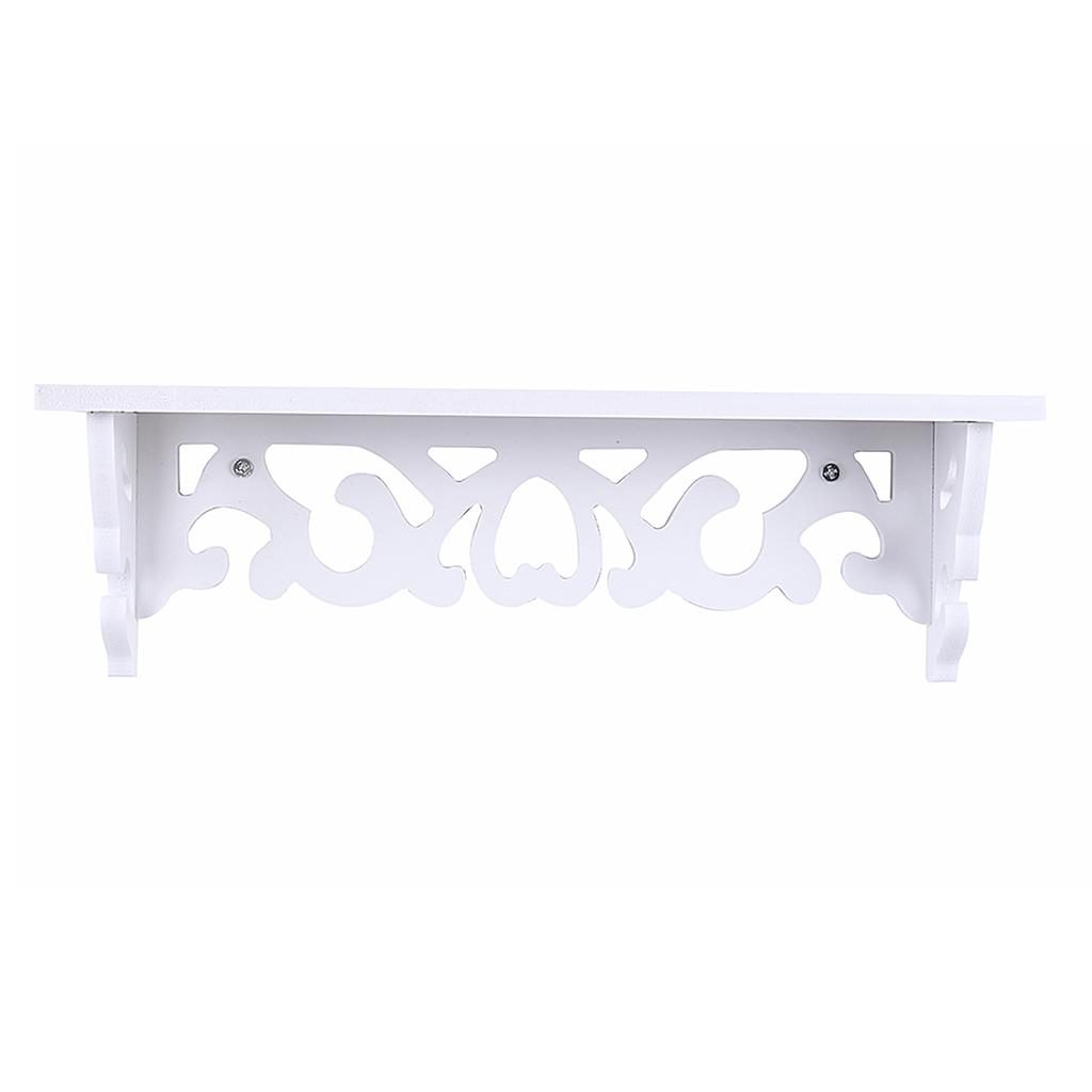 White Carved Pierced Wall Mounted Shelf, Convenient Solution for Small Spaces, Beautiful and Decor for Living Room, Bedroom, Study, Kid Room,
