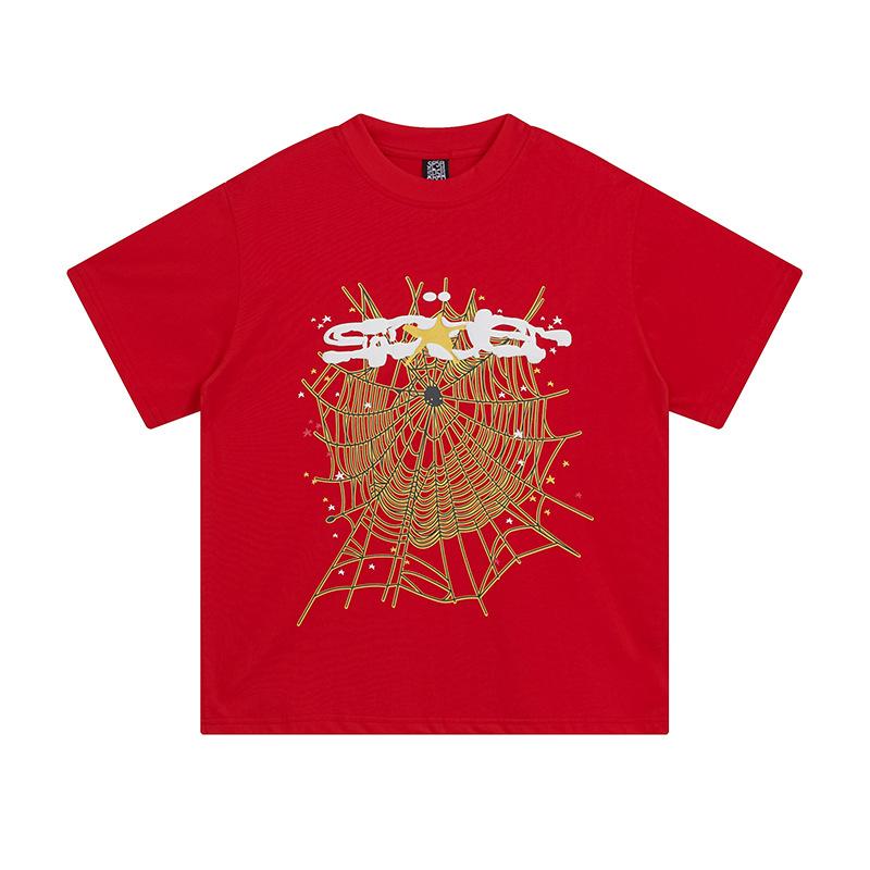 Sp5der hip hop singer Young Thug same foam letter 555555 couple T-shirt Pink short sleeve tee