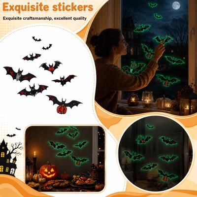 In the Dark 3D Stickers for Halloween - Halloween Decor Sticker Set for Party Decorations