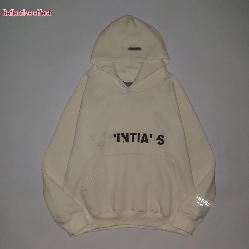 Reflective Raglan Double-Layer Fleece Hoodie for Men - Trendy Autumn/Winter Sweatshirt