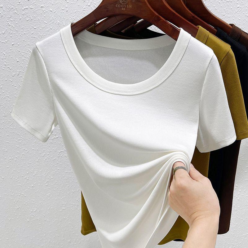 Dámské letní tričko s krátkým rukávem, korejský styl, modal, tenké a měkké