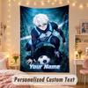 Custom Personalized Tapestry,Blue Lock Print Custom Name Text Wall Art Hanging for Bedroom