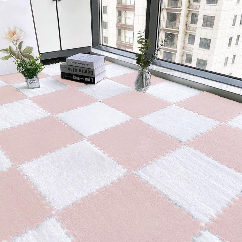 24PCS Solid interlocking foam mat - non slip EVA bedroom crawl floor mat living room decorative carpet