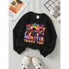 European sizes  Kids' Casual Sweatshirt Printed Round Neck Pullover, Kids Like Monster Trucks Too,  Casual Comfortable