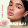 Pudaier 6 Colores Cushion Colorete Líquido e Iluminador - Maquillaje para Mejillas Impermeable de Larga Duración, Paleta de Colorete para un Resplandor Natural en el Rostro