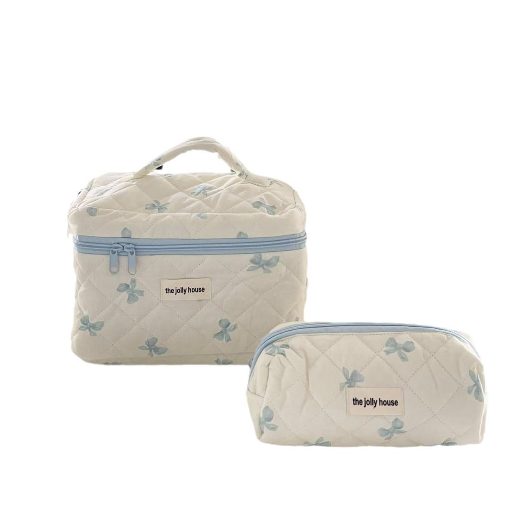 Chic and Spacious Cotton Cosmetic Bag: High-Grade Portable Storage for Makeup and Toiletries