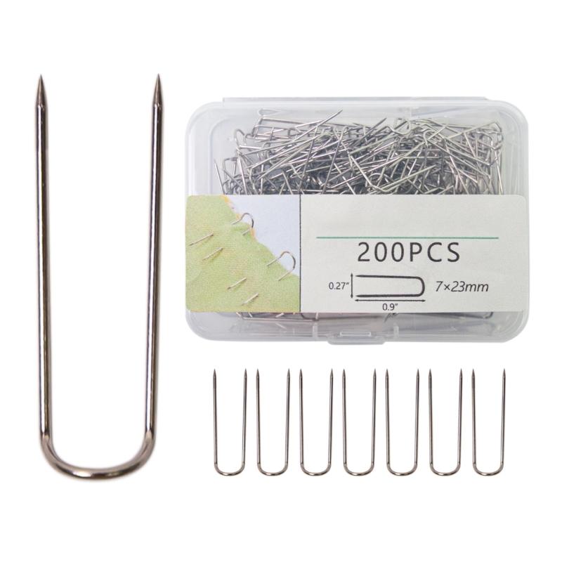 100/200Pcs Sewing Pin Fork Pin Double Blocking Pin Stainless Steel Needlecraft Pin for Fabric Craft Jewelry Display