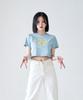 LEEDSLESS Leedsless Heart Emoji Crop-Shirt [Sky Blue]