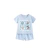 Girl Summer Cotton T Shirt And Shorts Set With Cartoon Pattern For Toddler Kids