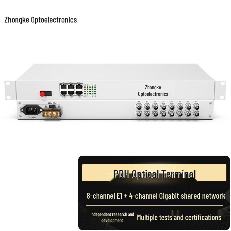 Zhongke Optoelectronics PDH Optical Transceiver with E1 & Gigabit Ethernet