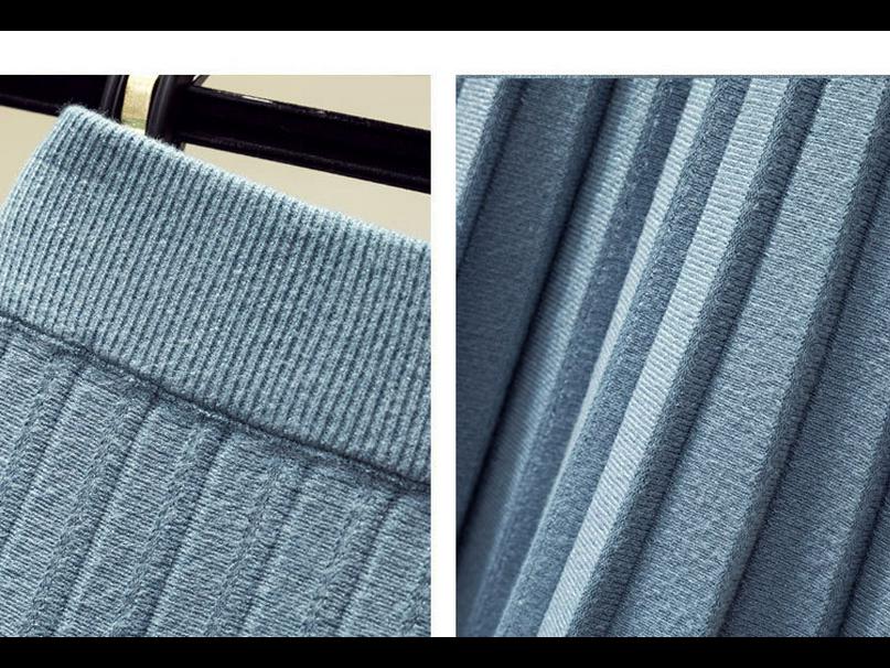 A-Linien-Rock aus Wollstrick mit hoher Taille – Faltenrock im College-Stil für Damen im Herbst/Winter mit Pullover