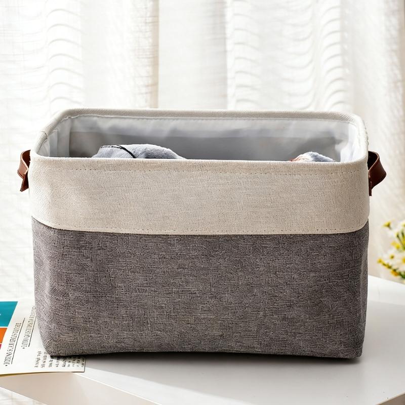 Scandinavian Style Storage Baskets Cotton Linen Fabric Practical for Home Decors and Efficient Organization In Various Rooms