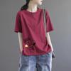 Brand Discount Store Genuine Goods Women Clothes Pure Cotton Short Sleeve Top Plus Size Loose Casual Print Summer T-shirt Tide