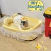 Cute Lace-Trimmed Pet Cat Princess Sofa Bed For Four Seasons  Washable and Removable Soft Plush Oval